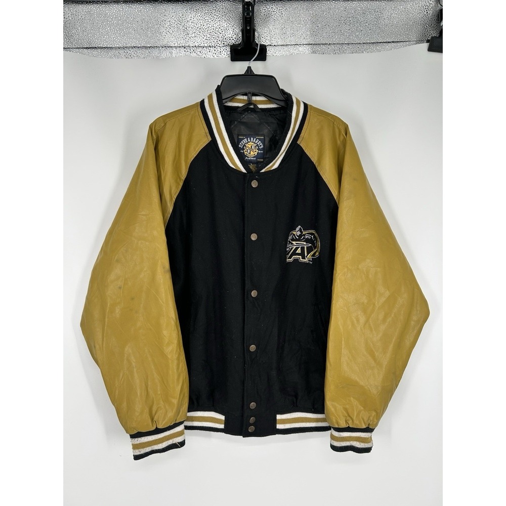 Army Black Knights Vintage Steve & Barrys Vintage Leather Varsity Jacket Mens L - Picture 2 of 6